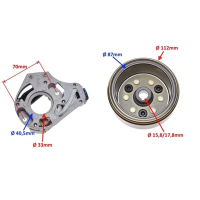 Magnetou / stator aprindere + Volanta Atv 110cc